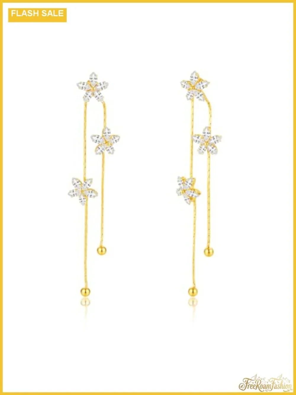 14K Gold Plated Drop Earrings CZ Dangle for Women Wedding Bridesmaid